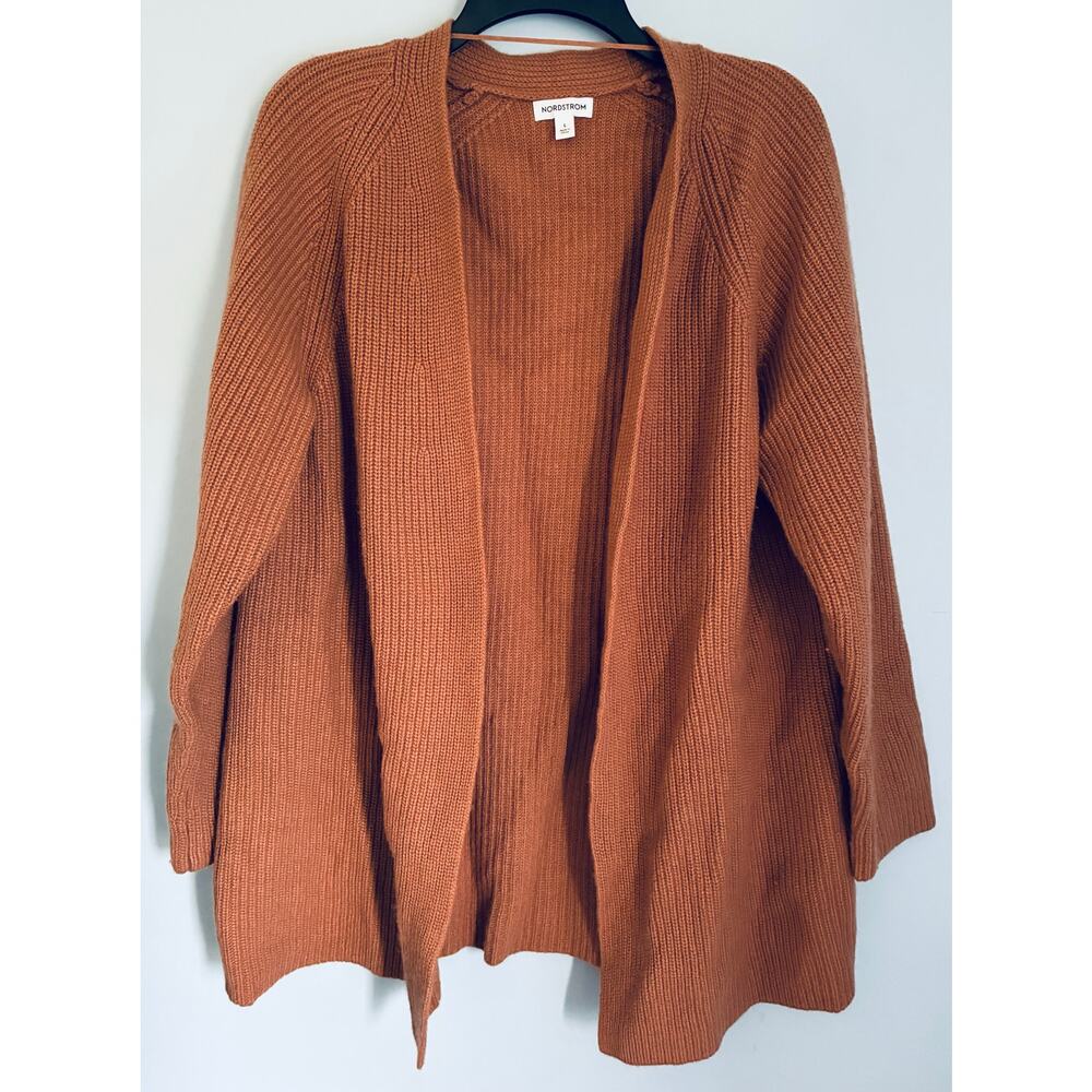 Nordstrom Wool Knit Cardigan Brown Large